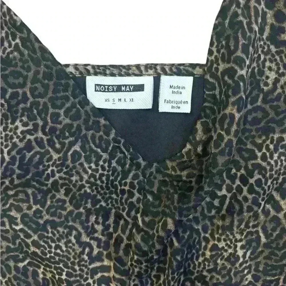 Noisy May Animal Print Spaghetti Adjustable Straps Frilly Bottom Size Small - Picture 3 of 4